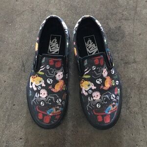 Vans Black Multicolor Graphic Slip-On Sneakers